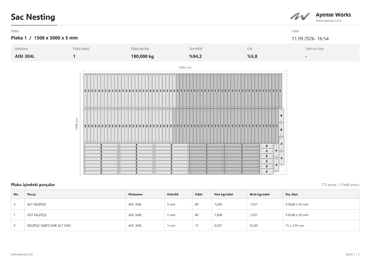 Monochrome nesting example, first page preview